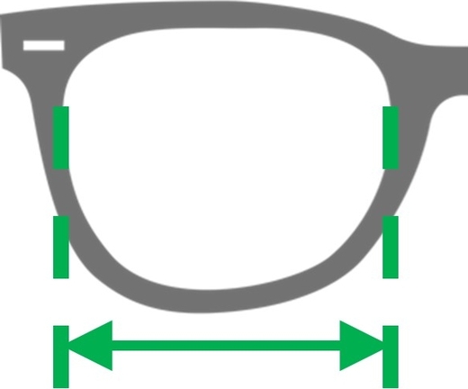 Šířka očnice brýlové obruby