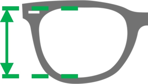 Výška očnice brýlové obruby